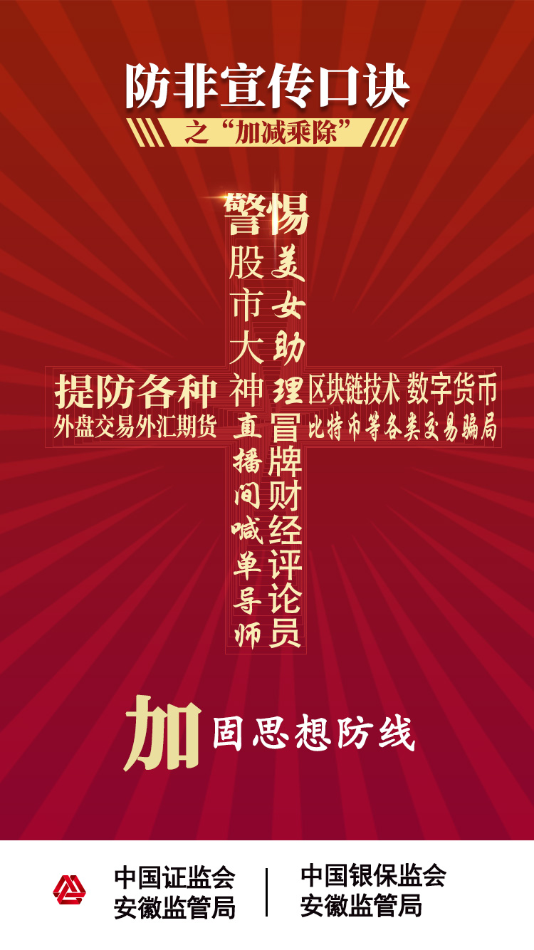 【2020年防宣傳月】防范非法證券期貨活動之“加減乘除十不要”